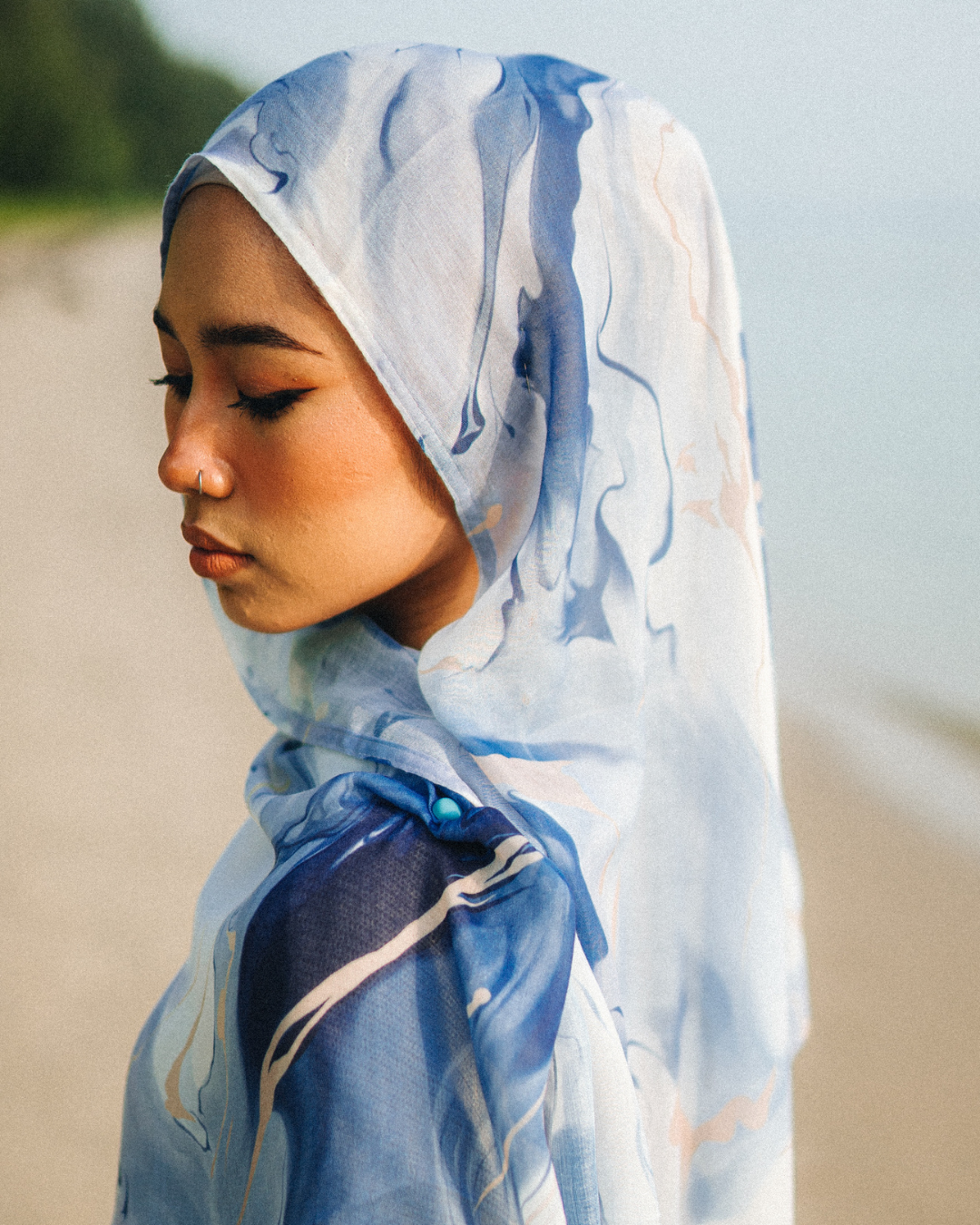 Ocean Dream Printed Viscose Hijab