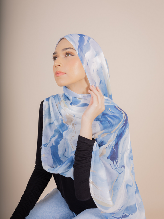 Ocean Dream Printed Viscose Hijab